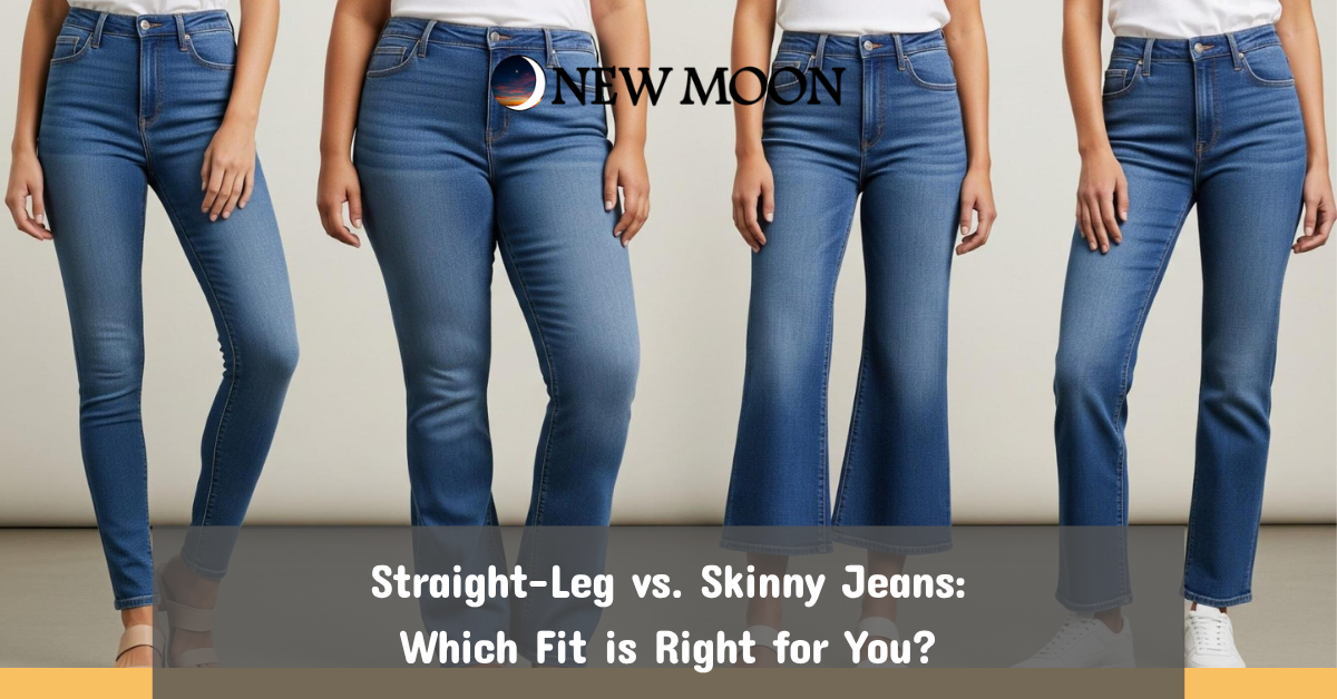 Not sure between skinny and straight-leg jeans? Discover which denim style flatters your body type and lifestyle. Shop top brands at New Moon Boutique.